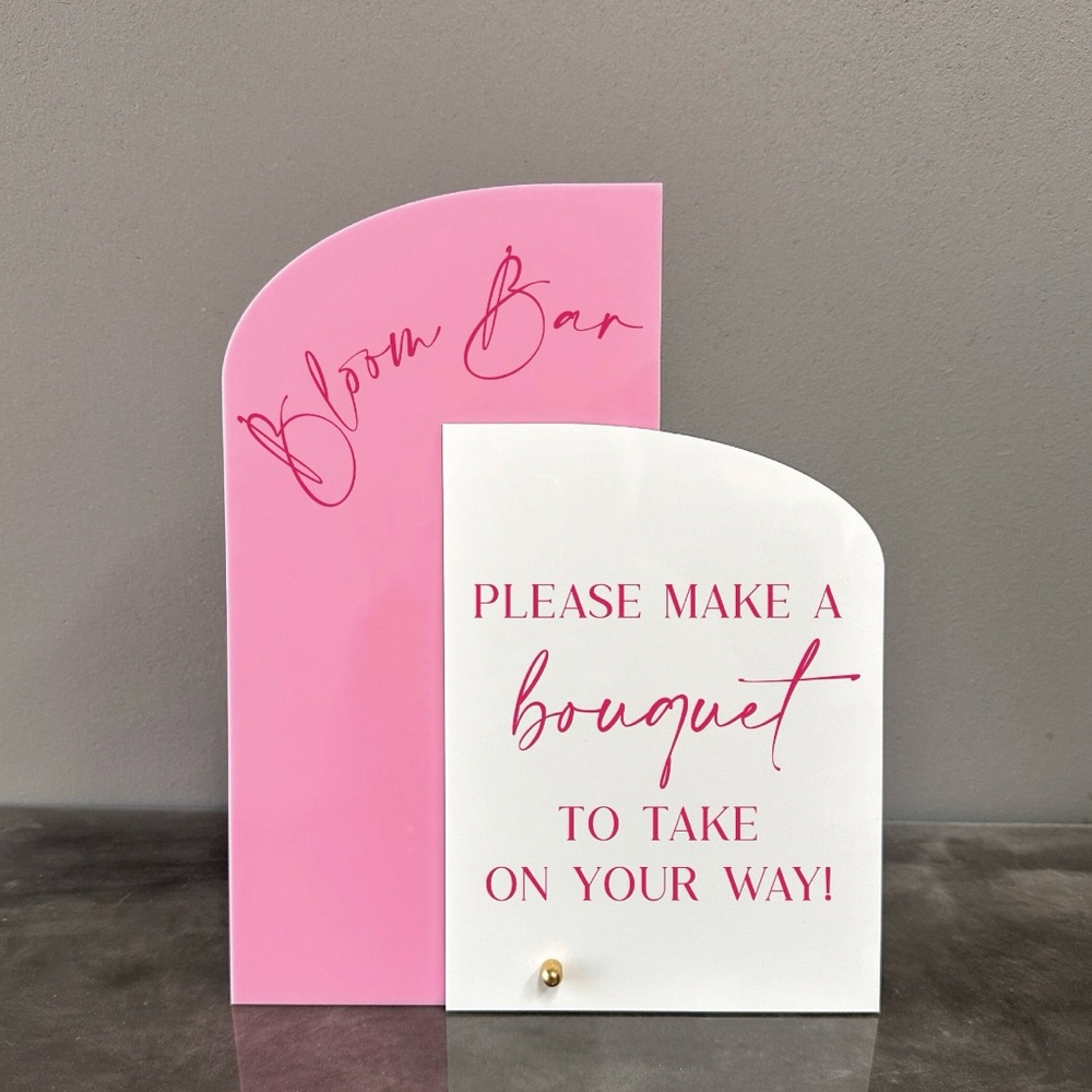 BRIDAL SHOWER / EVENT flower bar sign and buckets